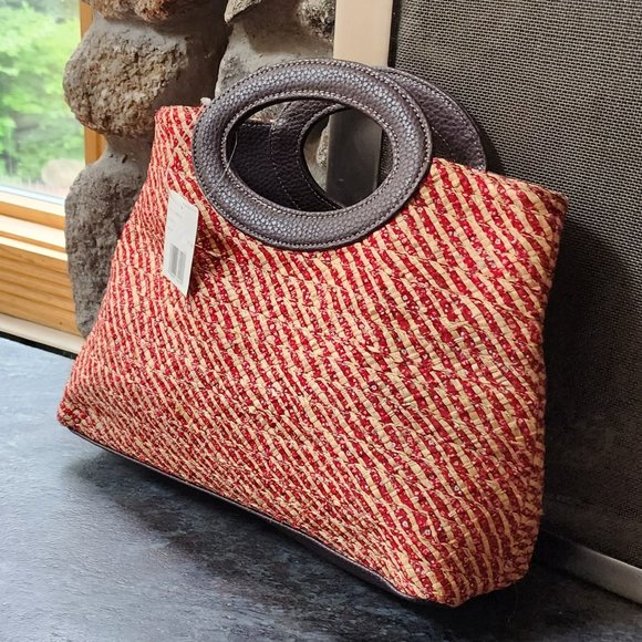 NWT Liz Claiborne Straw Clutch Handbag - Picture 1 of 14